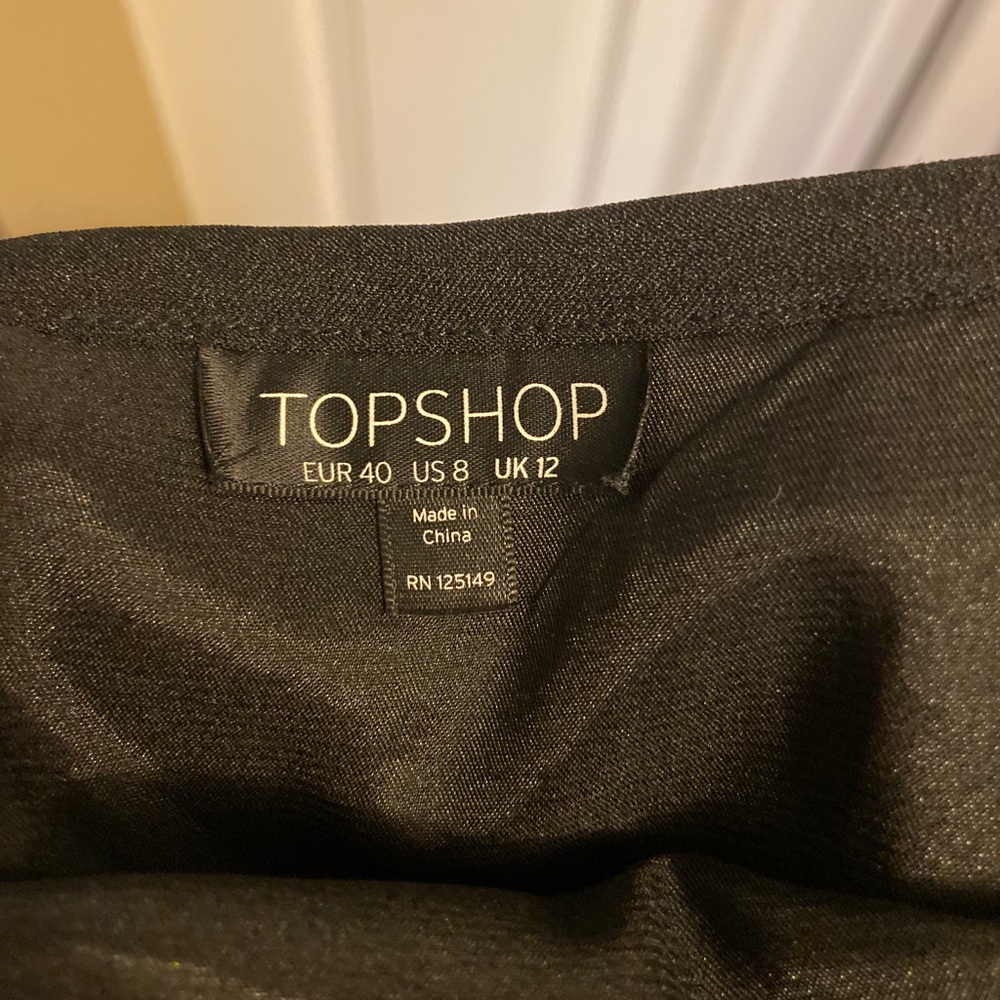 Top shop black sheer skirt with belt - Picture 3 of 3